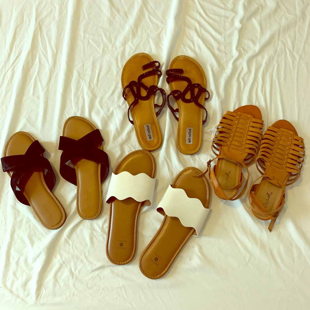4 pairs of summer sandals